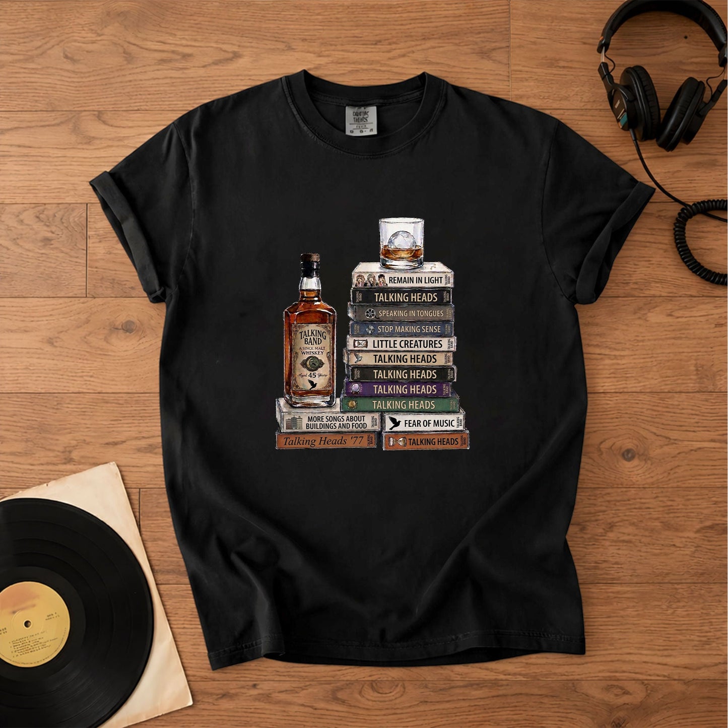 Talking Heads Band Cassette Album Collection Vintage T-Shirt – Retro Rock Music Talking Heads Merch Tee