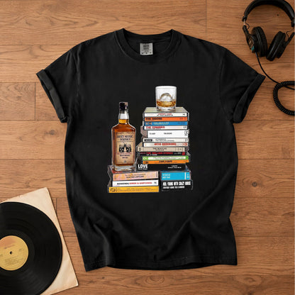 Vintage Rock Cassette Collection T-Shirt – The Beatles Rolling Stones Pink Floyd Albums Graphic Tee
