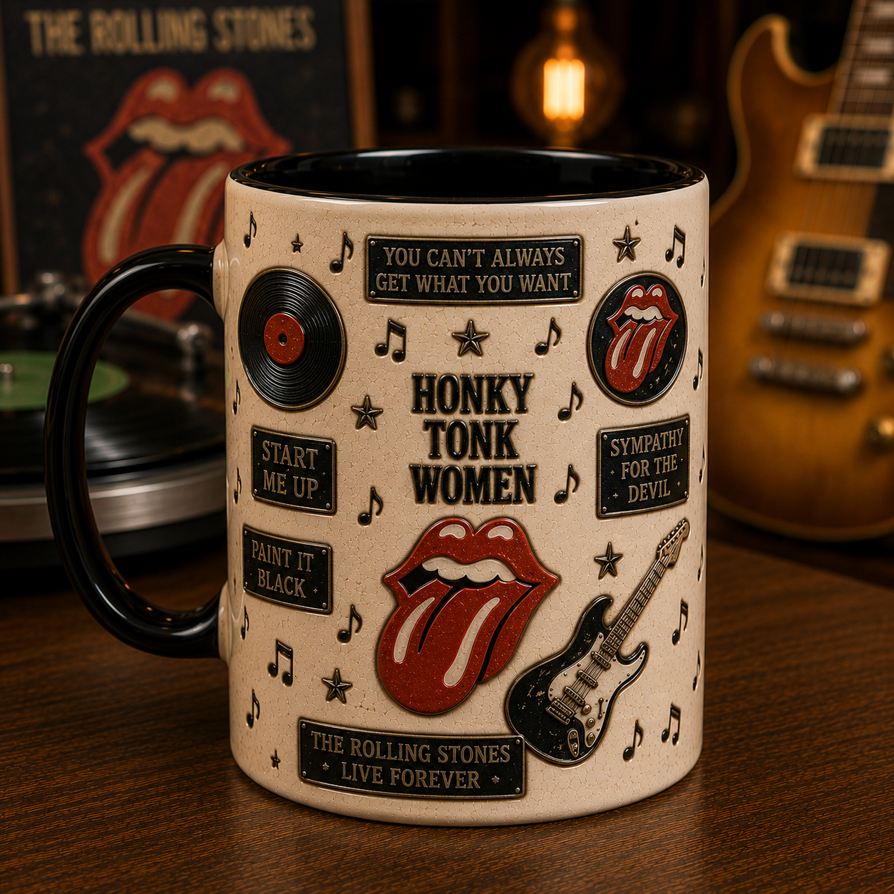 The Rolling Stones Coffee Mug – Iconic Tongue Logo Classic Rock Merchandise