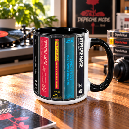 Depeche Mode Cassette Tape Mug, Synth Pop Coffee Cup, Retro 80s Music Mug, Depeche Mode Fan Gift