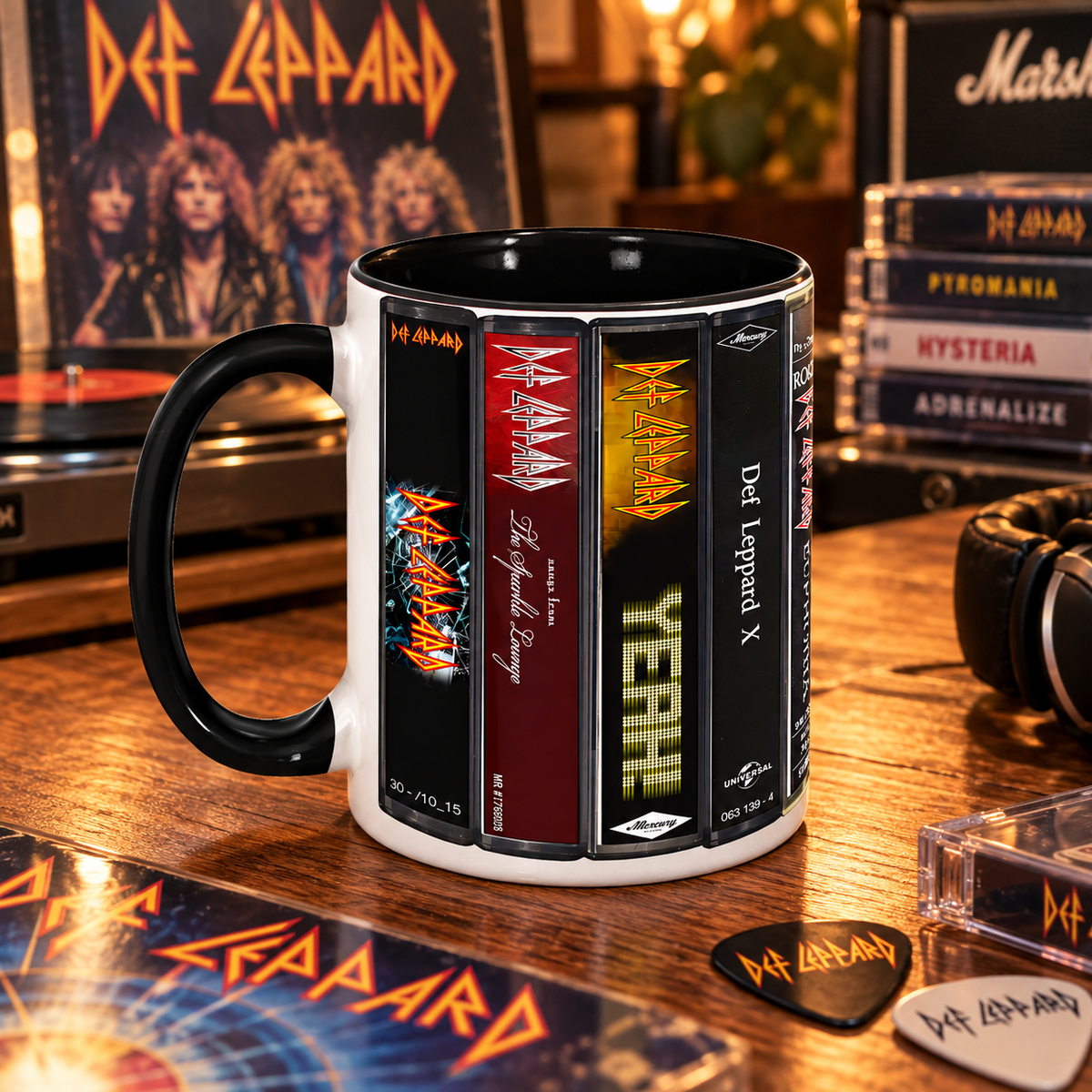 Def Leppard Mug, Retro Cassette Tape Coffee Cup, Classic Rock Album Collection Mug, Rock Music Fan Gift