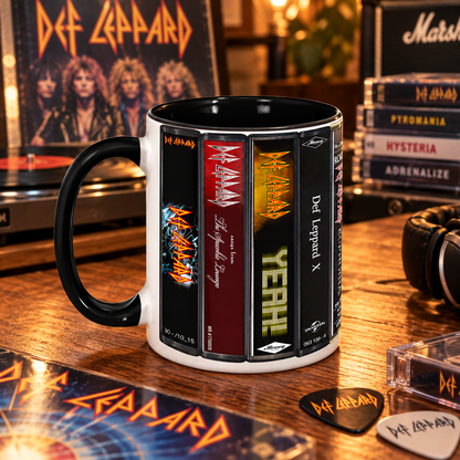 Def Leppard Mug, Retro Cassette Tape Coffee Cup, Classic Rock Album Collection Mug, Rock Music Fan Gift