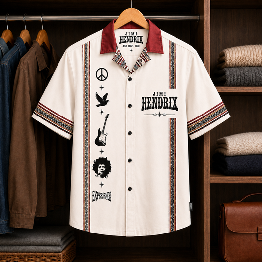 Jimi Hendrix Luxury Design Hawaiian Shirt – Psychedelic Rock Inspired Hawaiian Shirt