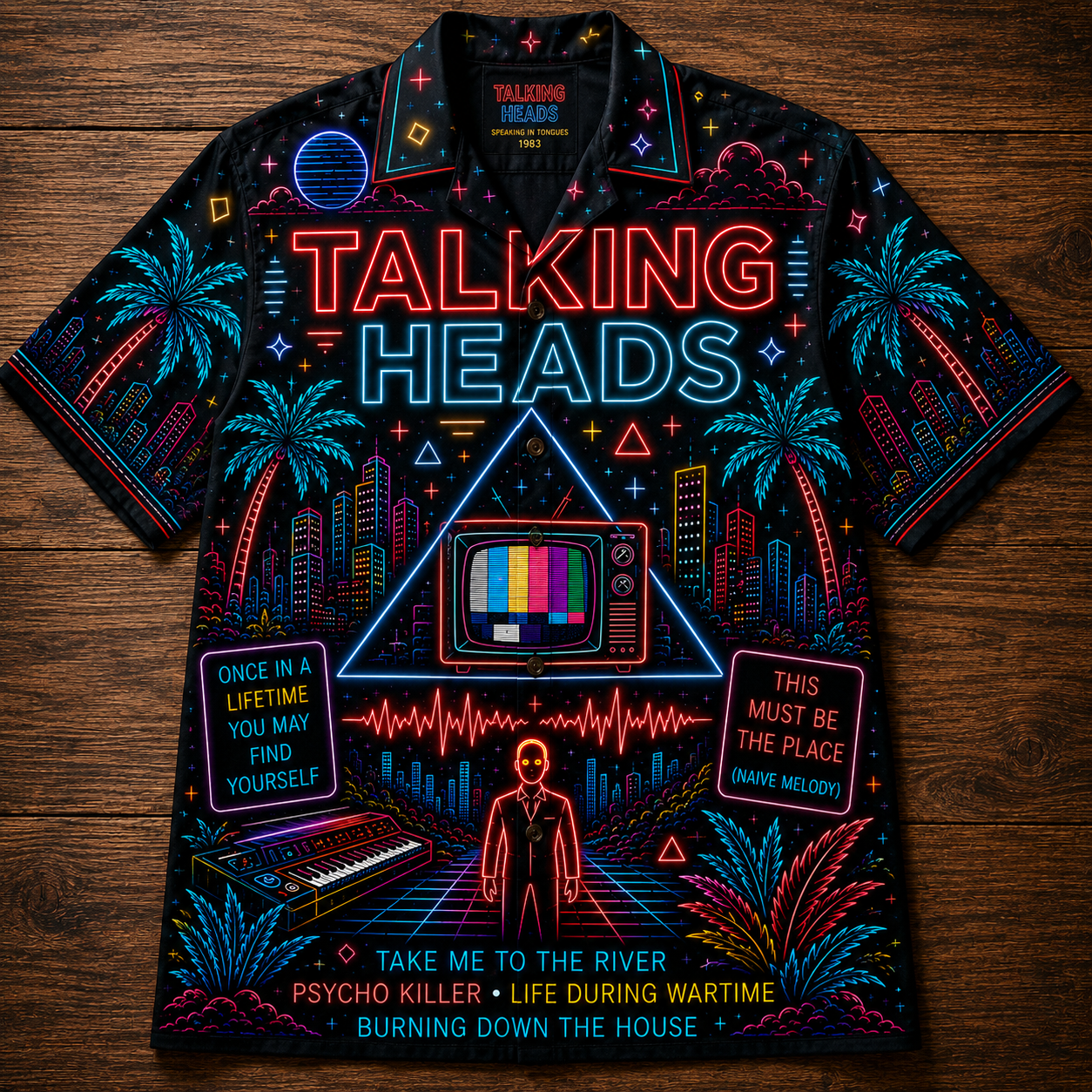 Talking Heads Hawaiian Shirt - Unisex Iconic Tribal Mask Beach Button Up