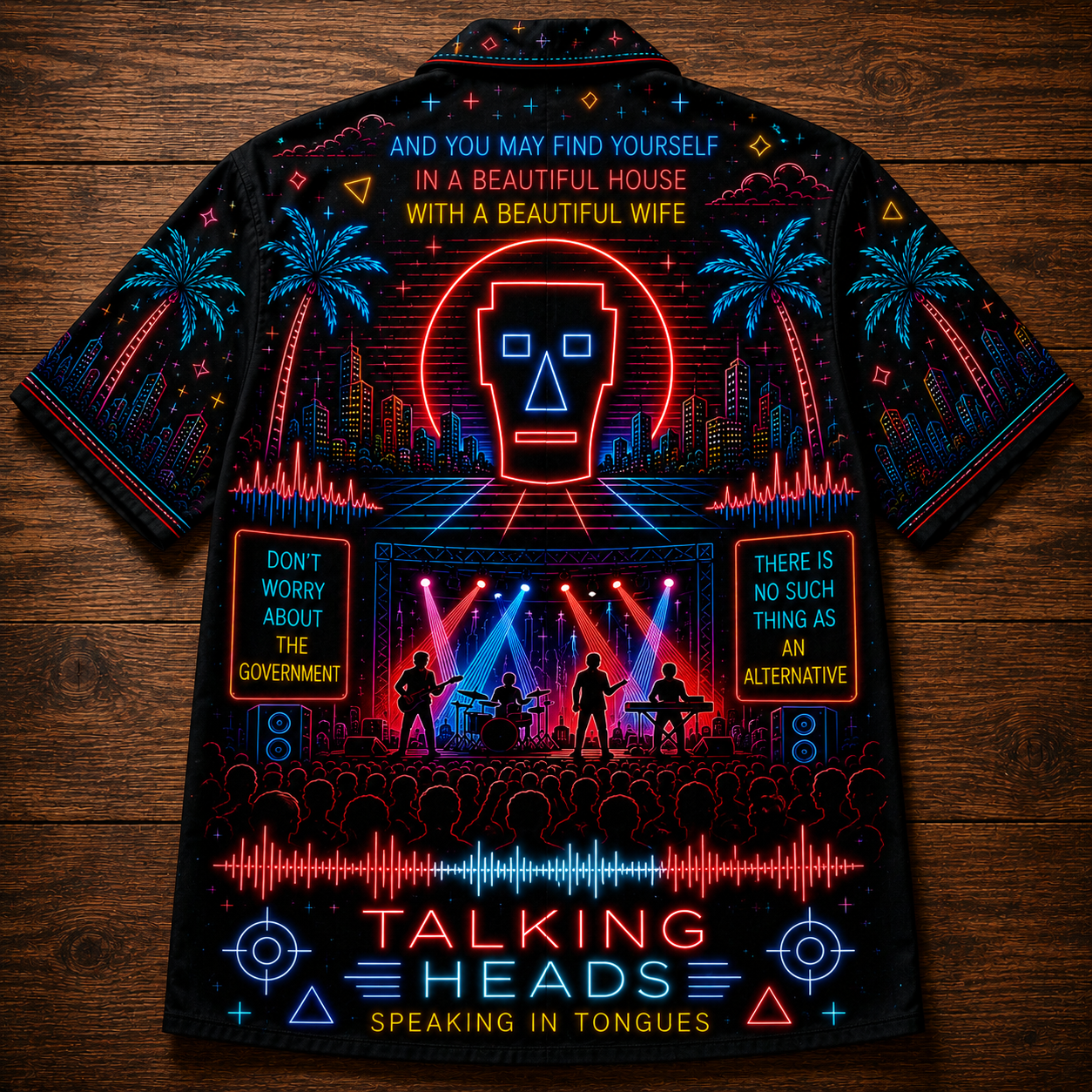 Talking Heads Hawaiian Shirt - Unisex Iconic Tribal Mask Beach Button Up