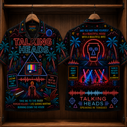 Talking Heads Hawaiian Shirt - Unisex Iconic Tribal Mask Beach Button Up