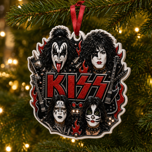KISS High-Definition 3D Print Ornament – Classic Lineup Hard Rock Holiday Gift