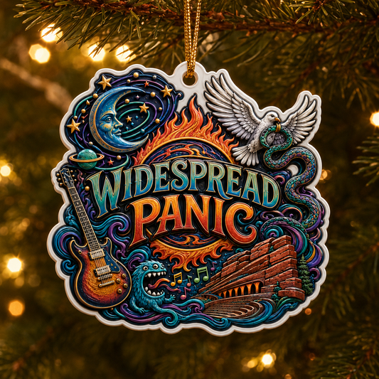 Widespread Panic 3D Raised-Effect Christmas Ornament – Psychedelic Jam Band Decoration