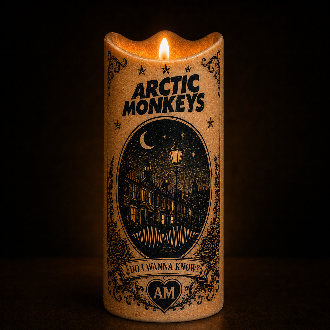 Arctic Monkeys Flameless LED Candle, Indie Rock Music Candle, AM Album Inspired Decor, Music Lover Gift