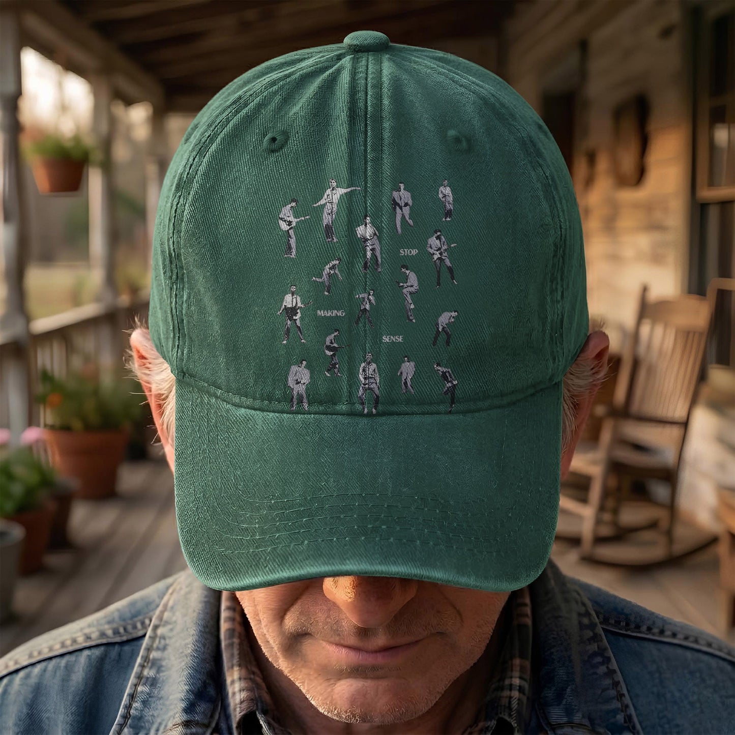 Talking Heads Stop Making Sense Dance Denim Cap – Retro Music Fan Concert Cap Gift For Dad Father's Day (With Box)
