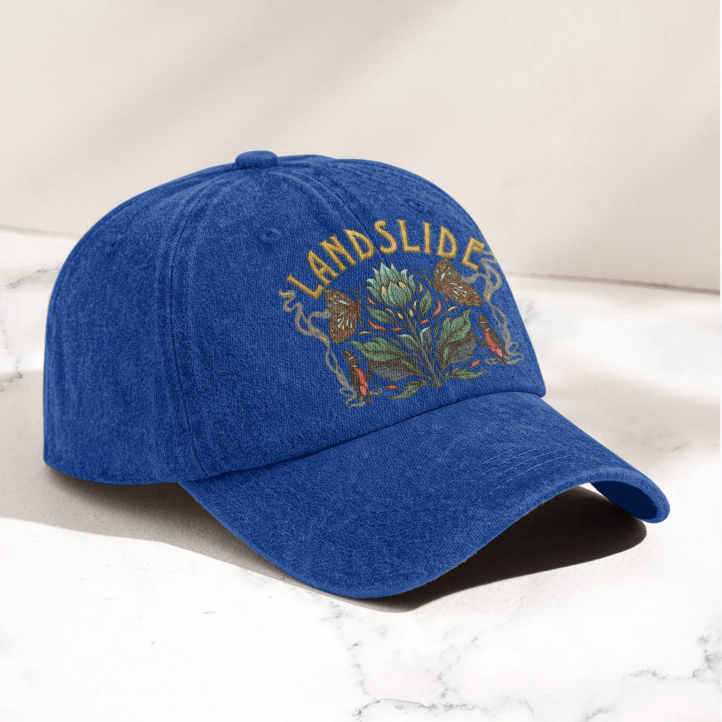 Fleetwood Mac Landslide Stevie Nicks Butterfly Floral Lyrics Music Merch Denim Cap – Retro Vintage Dad Cap Gift For Dad (With Box)