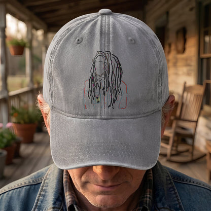 Bob Marley Portrait Casual Denim Cap – Retro Music Fan Concert Cap Gift For Dad (With Box)
