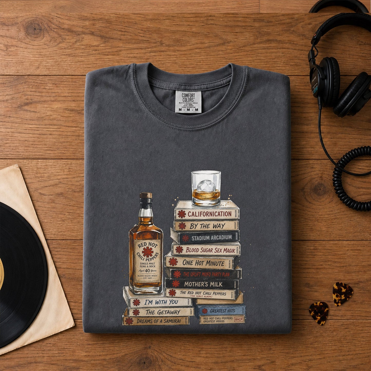 Red Hot Chili Peppers Cassette Album Collection Vintage T-Shirt – Retro Rock Music Red Hot Chili Peppers Merch Tee
