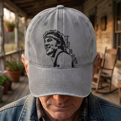 The Boss Bruce Springsteen Portrait Denim Cap – Retro Music Fan Merch Cap Gift For Dad (With Box)