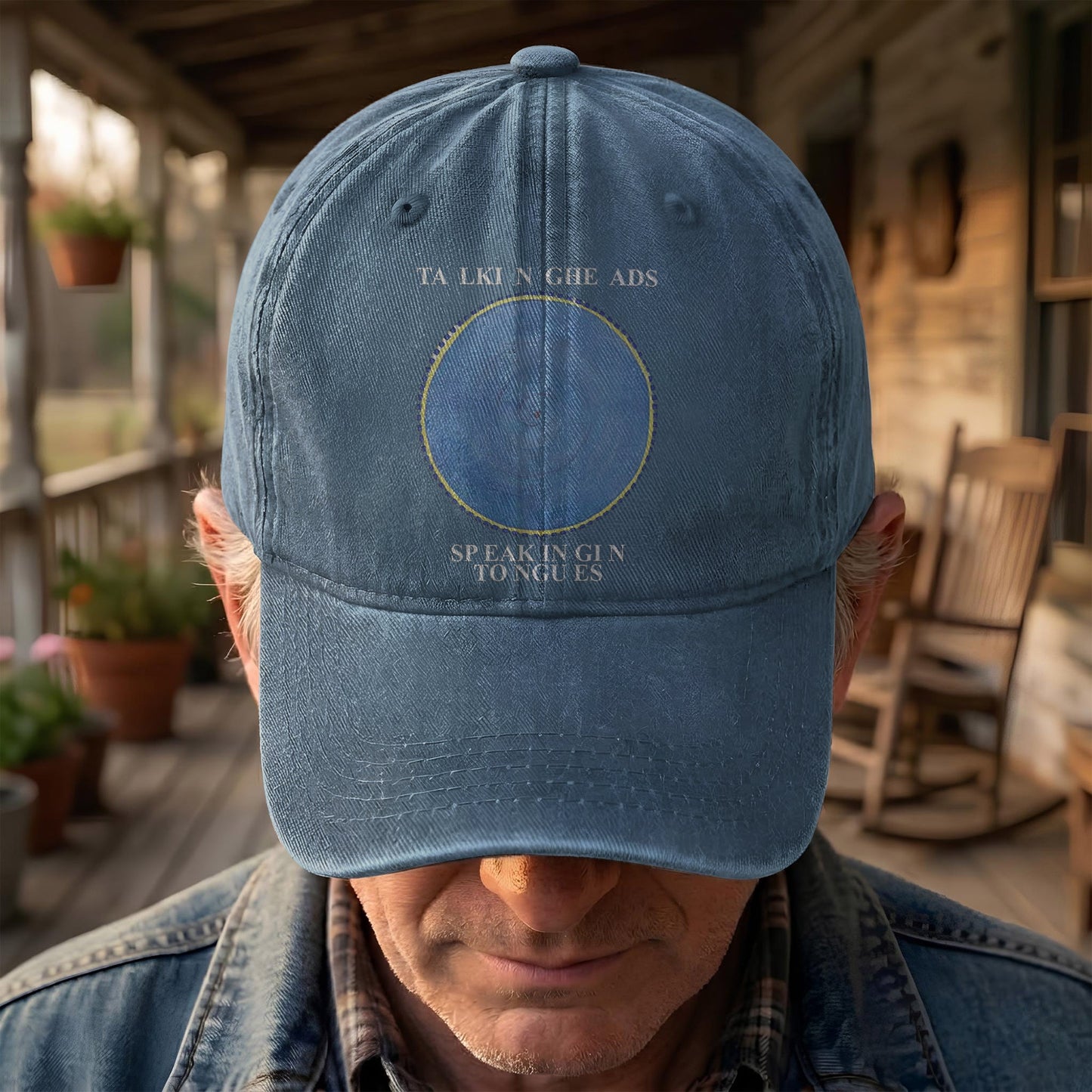 Talking Heads Speaking in Tongues Denim Cap – Retro Music Fan Concert Cap Gift For Dad Father's Day (With Box)