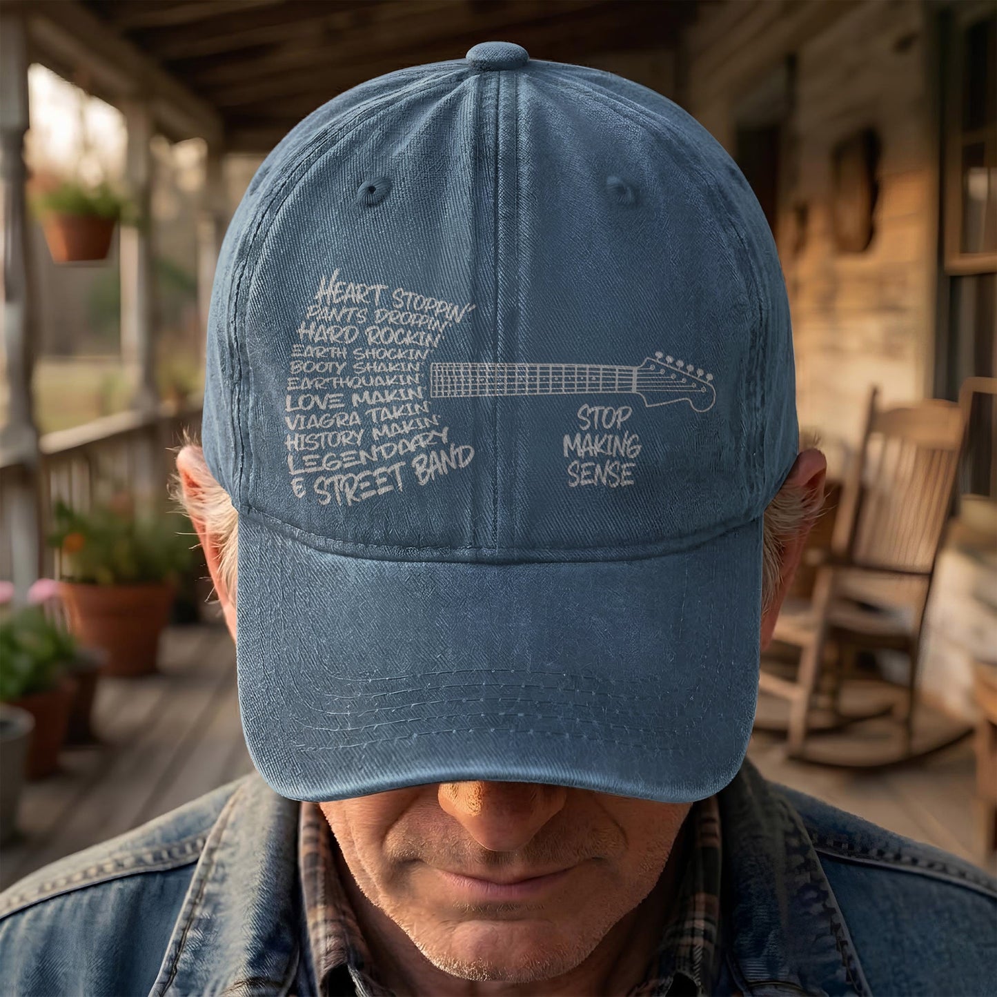Bruce Springsteen & The E Street Band Denim Cap – Retro Rock Music Fan Cap Gift For Dad (With Box)