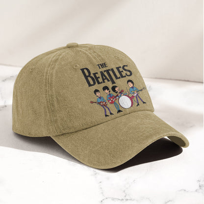 The Beatles Fab Four Cartoon Denim Cap – Retro Vintage Dad Cap Gift For Dad (With Box)