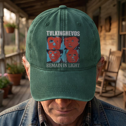 Talking Heads Remain in Light Punk Rock Denim Cap – Retro Music Fan Concert Cap Gift For Dad Father's Day (With Box)