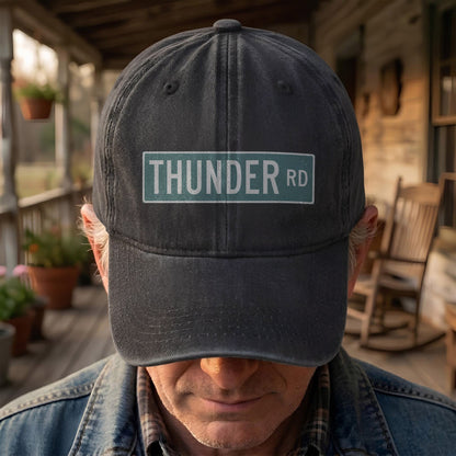 Bruce Springsteen Thunder RD Sign Denim Cap – Retro Rock Music Fan Cap (With Box)