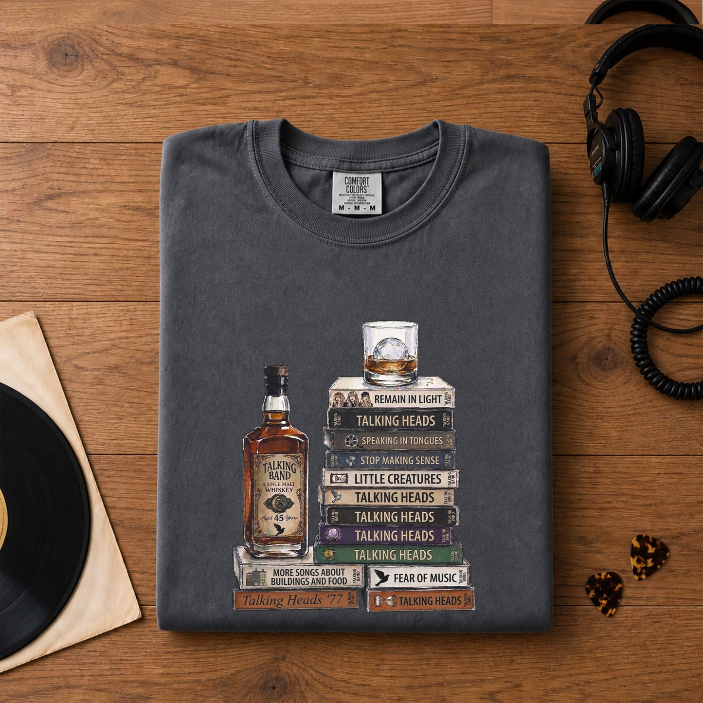 Talking Heads Band Cassette Album Collection Vintage T-Shirt – Retro Rock Music Talking Heads Merch Tee