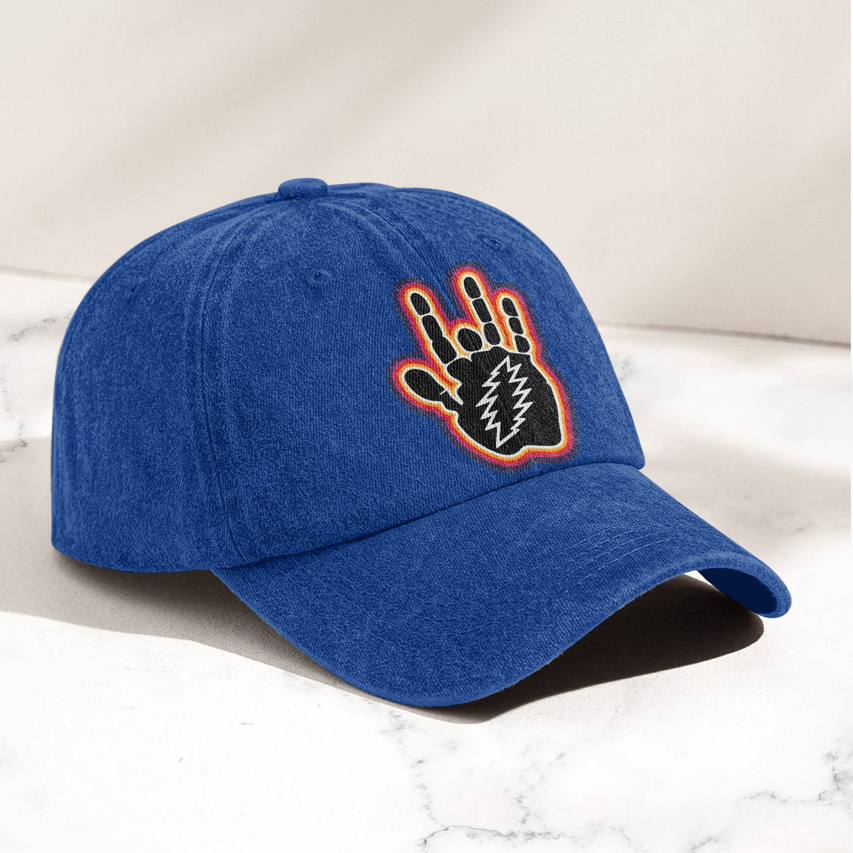 Grateful Dead Jerry Garcia Hand With Lightning Bolt Denim Cap – Retro Vintage Dad Cap Gift For Dad (With Box)
