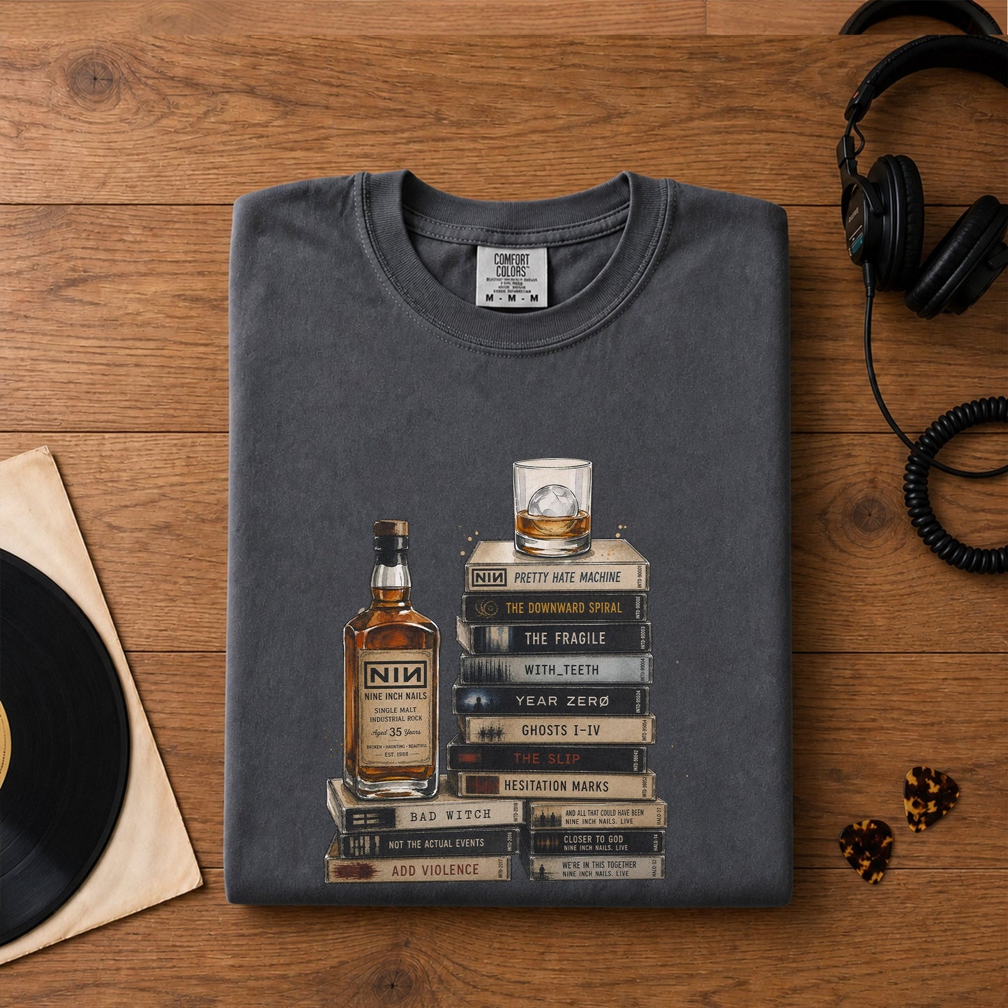 Nine Inch Nails Cassette Album Collection Vintage T-Shirt – Retro Music Nine Inch Nails Merch Tee