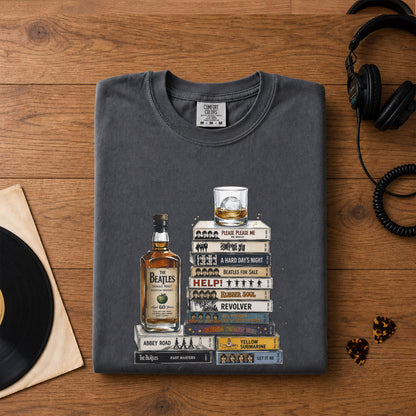 The Beatles Band Cassette Album Collection Vintage T-Shirt – Retro Music The Beatles Merch Tee