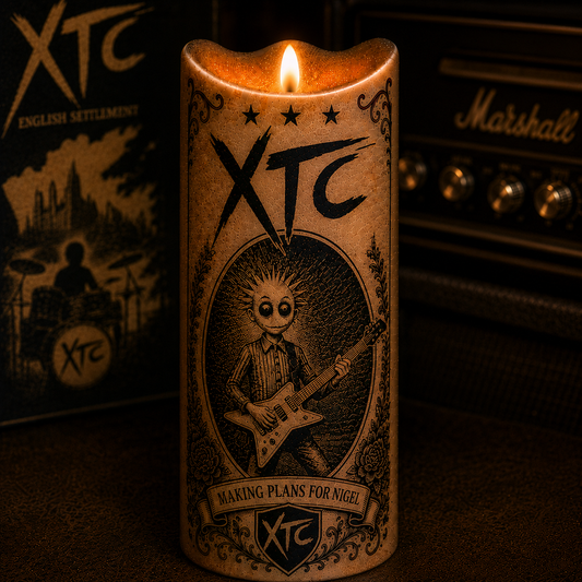 XTC Flameless LED Candle, Making Plans for Nigel Inspired LED Candle, New Wave Music Candle Decor, XTC Fan Gift, Vintage Rock Home Decor