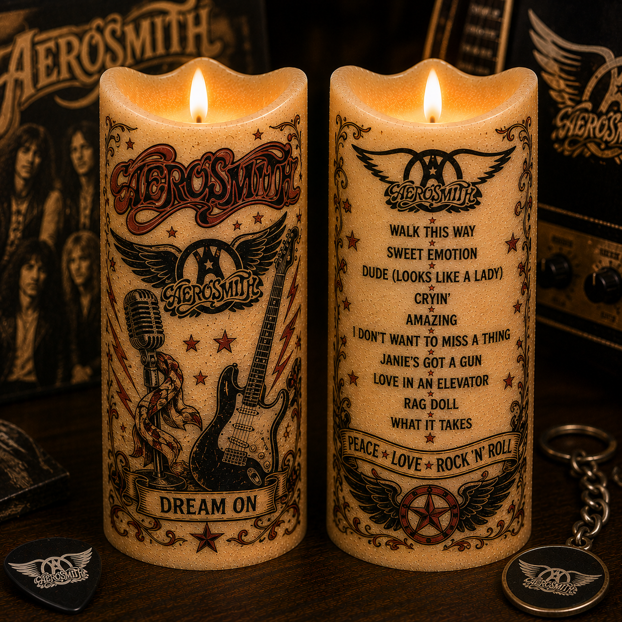 Aerosmith LED Flameless Candle –  Music Decorative Candle with Warm Flickering Light
