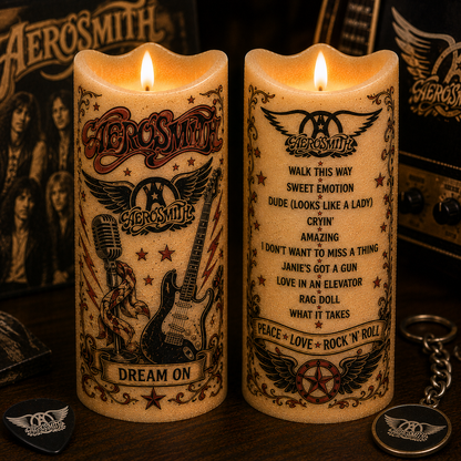 Aerosmith LED Flameless Candle –  Music Decorative Candle with Warm Flickering Light