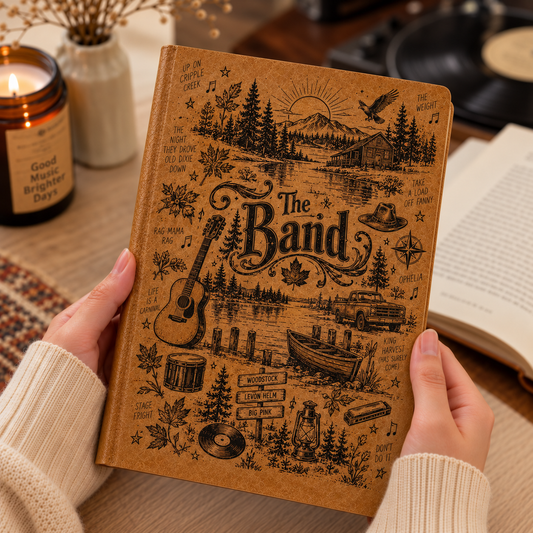 The Band Vintage Leather Journal – Americana Roots Rock Notebook & Levon Helm Tribute Diary