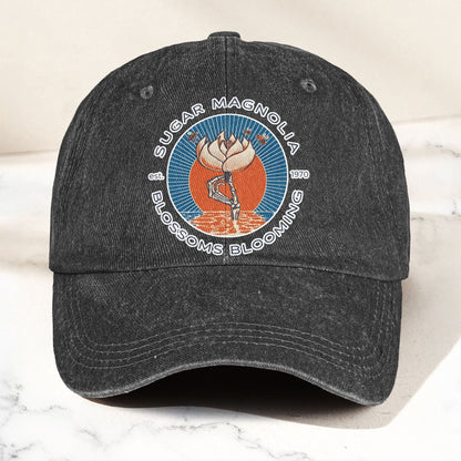 Grateful Dead Sugar Magnolia Blossoms Blooming Vintage Denim Cap – Retro Vintage Dad Cap Gift For Dad (With Box)