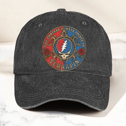 Grateful Dead Terrapin Station Compass Points Denim Cap – Retro Vintage Dad Cap Gift For Dad (With Box)