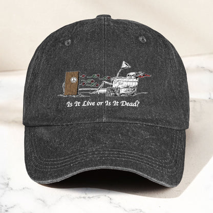 Grateful Dead Is It Live Or Is It Dead Music Merch Denim Cap – Retro Vintage Dad Cap Gift For Dad (With Box)