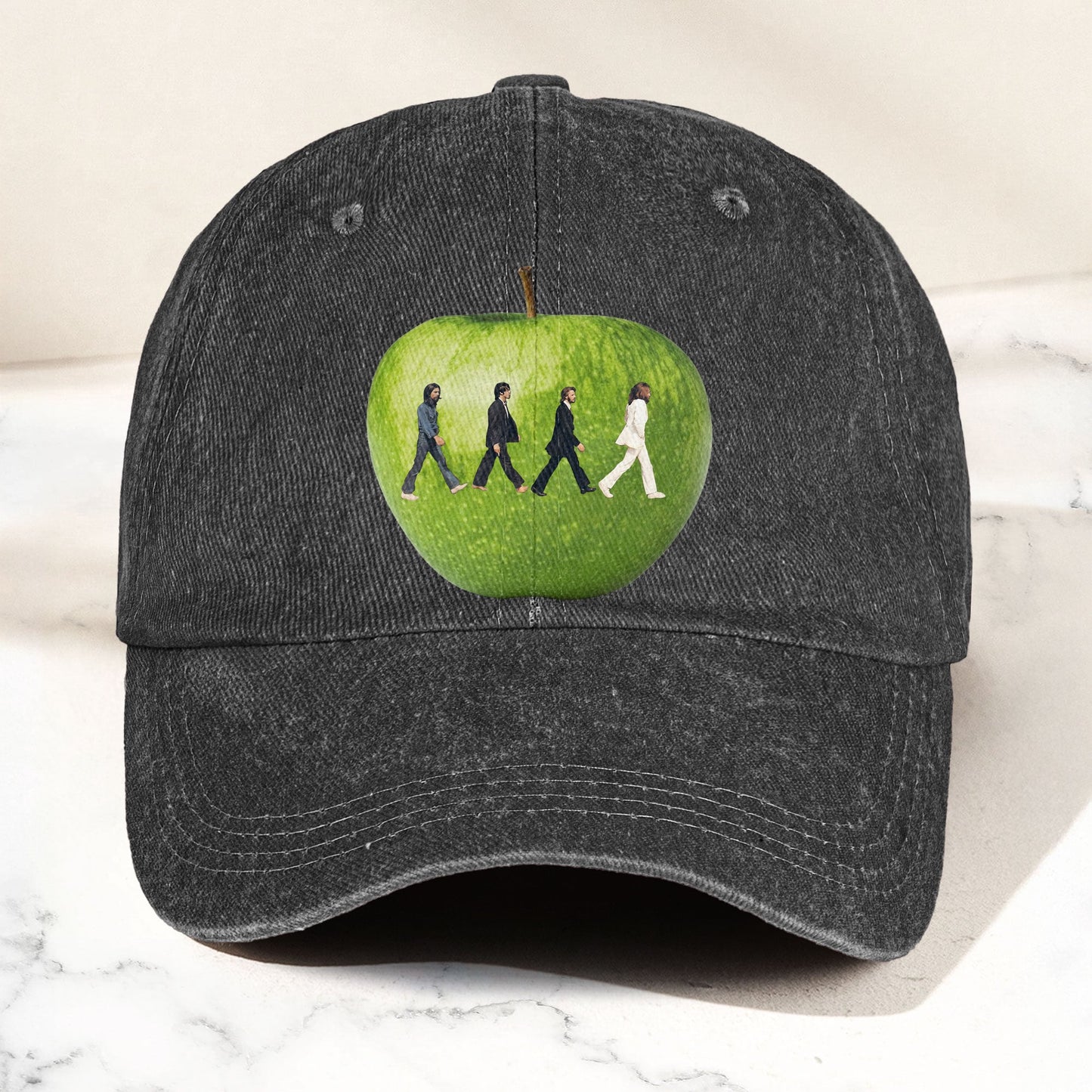 The Beatles Abbey Road Apple Graphic Music Merch Denim Cap – Retro Vintage Dad Cap Gift For Dad (With Box)