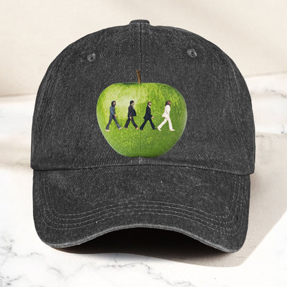 The Beatles Abbey Road Apple Graphic Music Merch Denim Cap – Retro Vintage Dad Cap Gift For Dad (With Box)