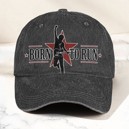 Bruce Springsteen Born To Run Music Merch Denim Cap – Retro Vintage Dad Cap Gift For Dad (With Box)