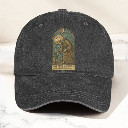 Grateful Dead St Stephen One Man Gathers Lyrics Stained Glass Denim Cap – Retro Vintage Dad Cap Gift For Dad (With Box)