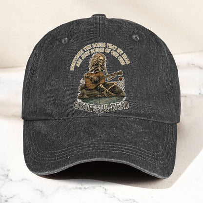 Grateful Dead Eyes Of The World Lyrics Skeleton Denim Cap – Retro Vintage Dad Cap Gift For Dad (With Box)