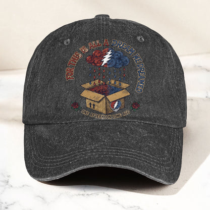 Grateful Dead Box Of Rain Dream We Dreamed Music Merch Denim Cap – Retro Vintage Dad Cap Gift For Dad (With Box)