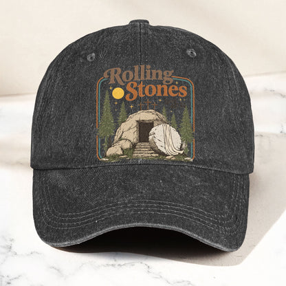 The Rolling Stones Christian Parody Empty Tomb Music Merch Denim Cap – Retro Vintage Dad Cap Gift For Dad (With Box)