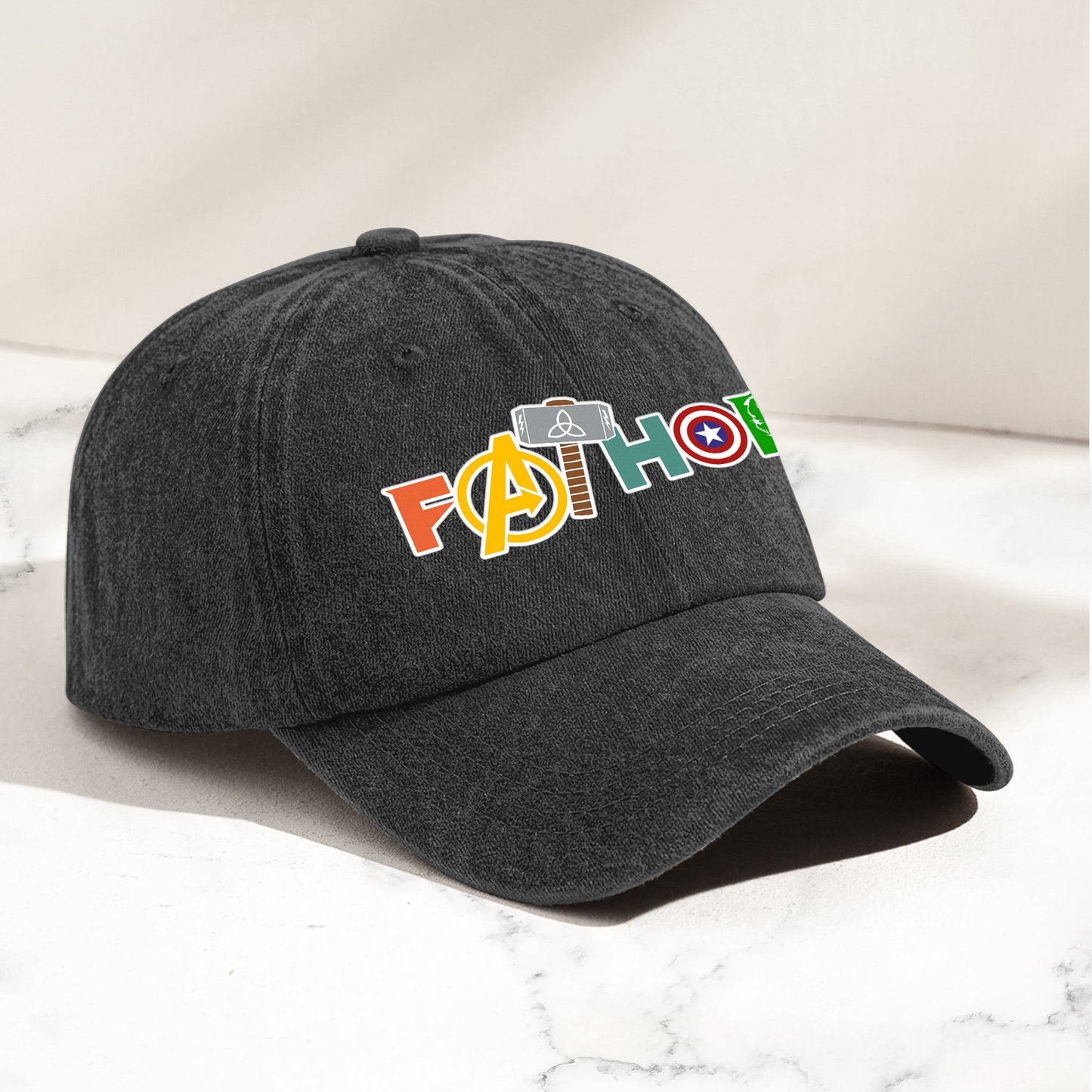FATHOR Denim Cap – Superhero Dad Hat Gift ( With Box )