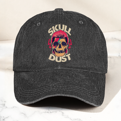 David Bowie Skull Ziggy Stardust Denim Cap – Retro Punk Rock Music Fan Cap Gift For Dad (With Box)