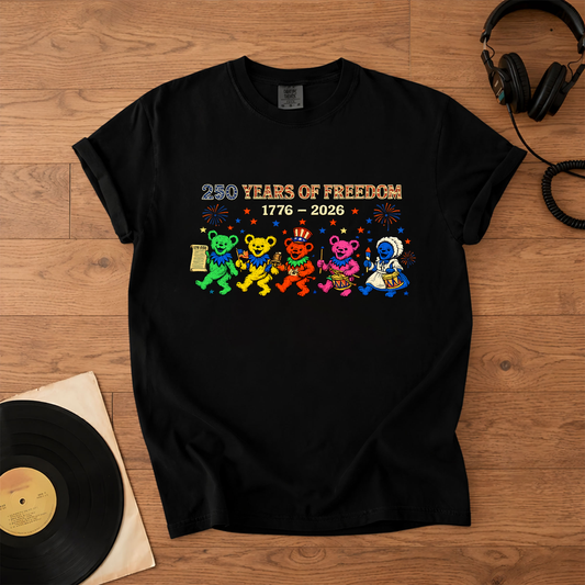 Grateful Dead 250 Years of Freedom Graphic 1776-2026 T-Shirt – Retro Rock Metal Music Fan Merch Tee
