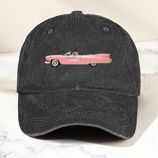 Elvis Presley The Pink Car Denim Cap – Vintage Elvis Presley Merch Gift for Dad (With Box)