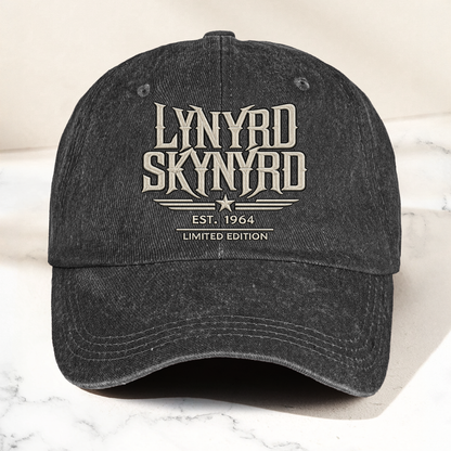 Lynyrd Skynyrd Band Logo Est 1964 Denim Cap – Retro Vintage Dad Cap Gift For Dad (With Box)