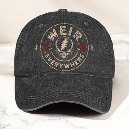 Grateful Dead Weir Everywhere Steal Your Face Bob Weir Denim Cap – Retro Vintage Dad Cap Gift For Dad (With Box)