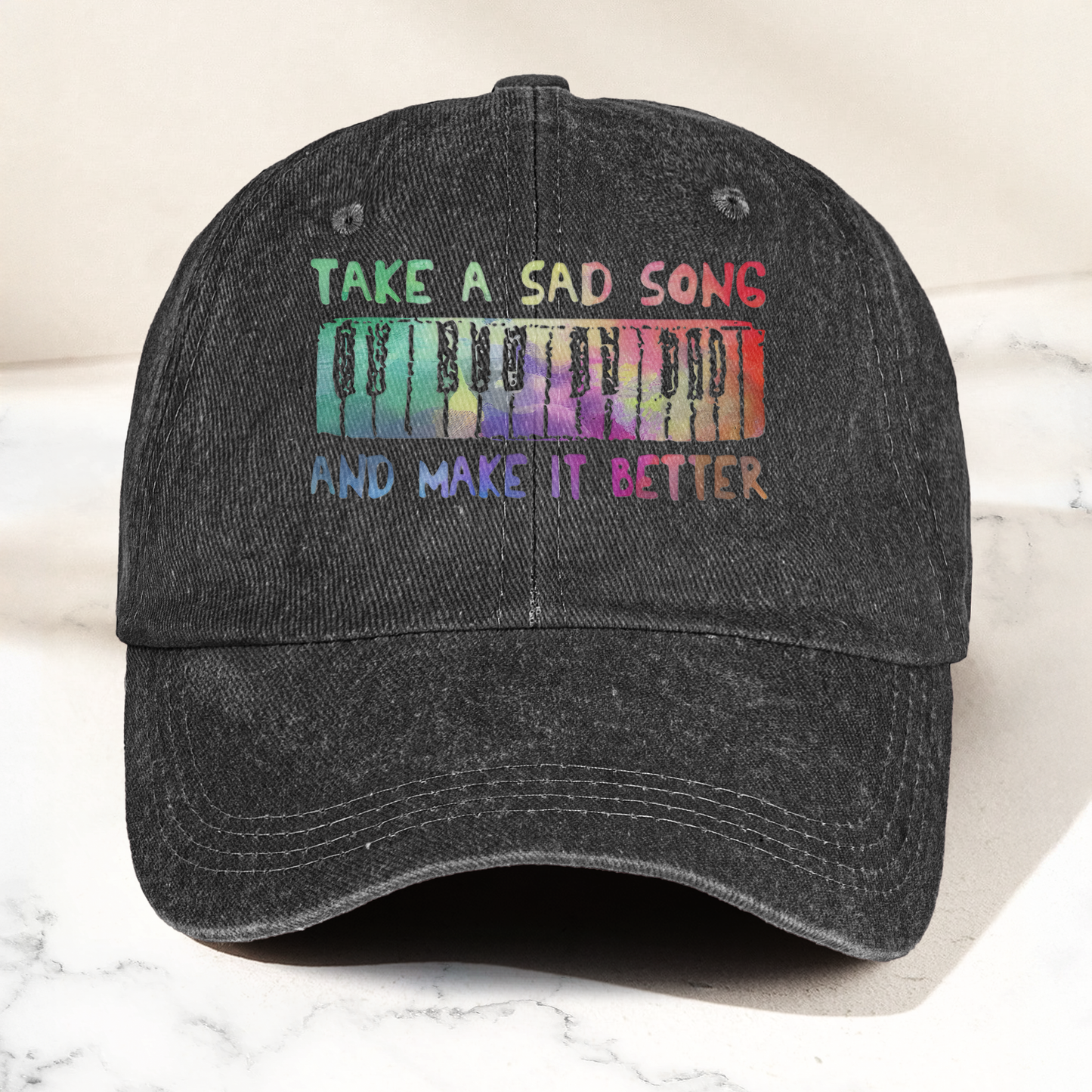 The Beatles Accent Cap – “Take a Sad Song” Piano Lyric Design ( With Box )