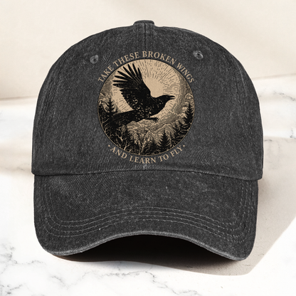 Broken Wings Mr Mister Take These Broken Wings Lyrics Denim Cap – Retro Vintage Dad Cap Gift For Dad (With Box)