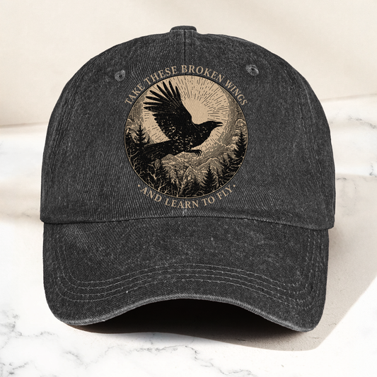 Broken Wings Mr Mister Take These Broken Wings Lyrics Denim Cap – Retro Vintage Dad Cap Gift For Dad (With Box)